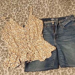 Tan, sleeveless, fall top